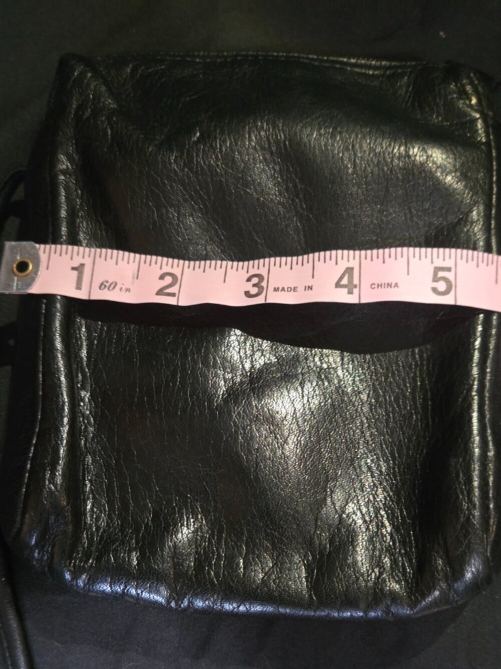 Nine West Black Genuine Leather Crossbody Bag Dual Zip Gold Hardware - Picture 5 of 8